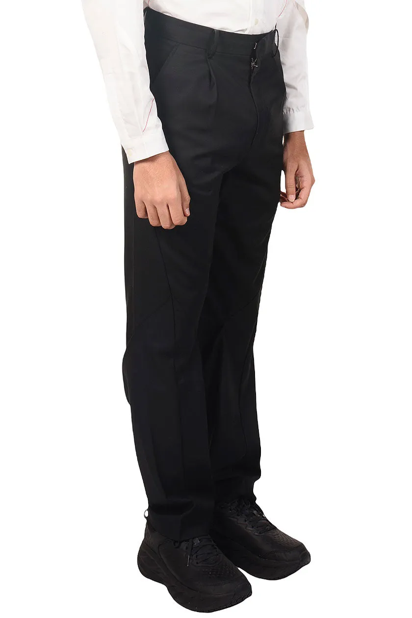 Black Angle Cutting Draped Trousers