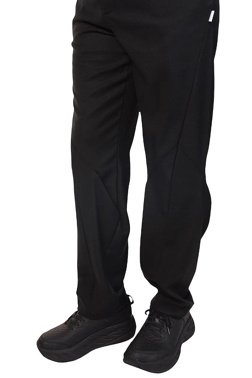 Black Angle Cutting Draped Trousers