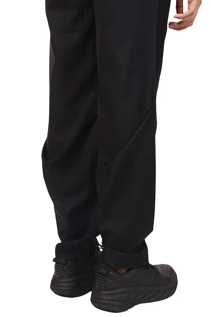 Black Angle Cutting Draped Trousers