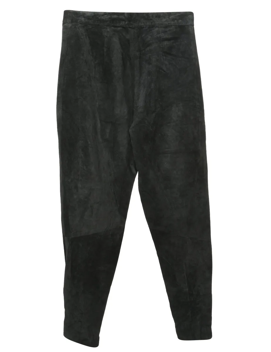 Black Suede Trousers - W30 L31