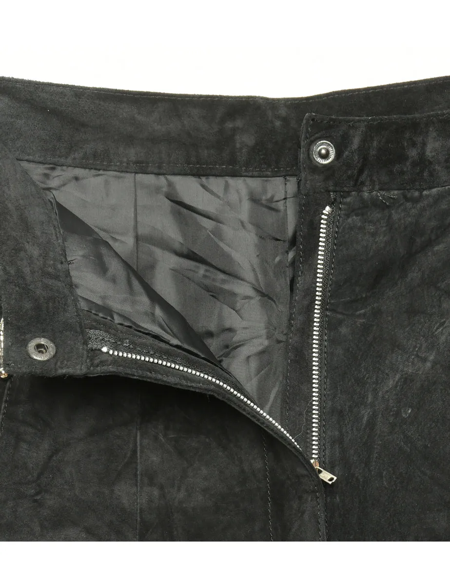 Black Suede Trousers - W30 L31