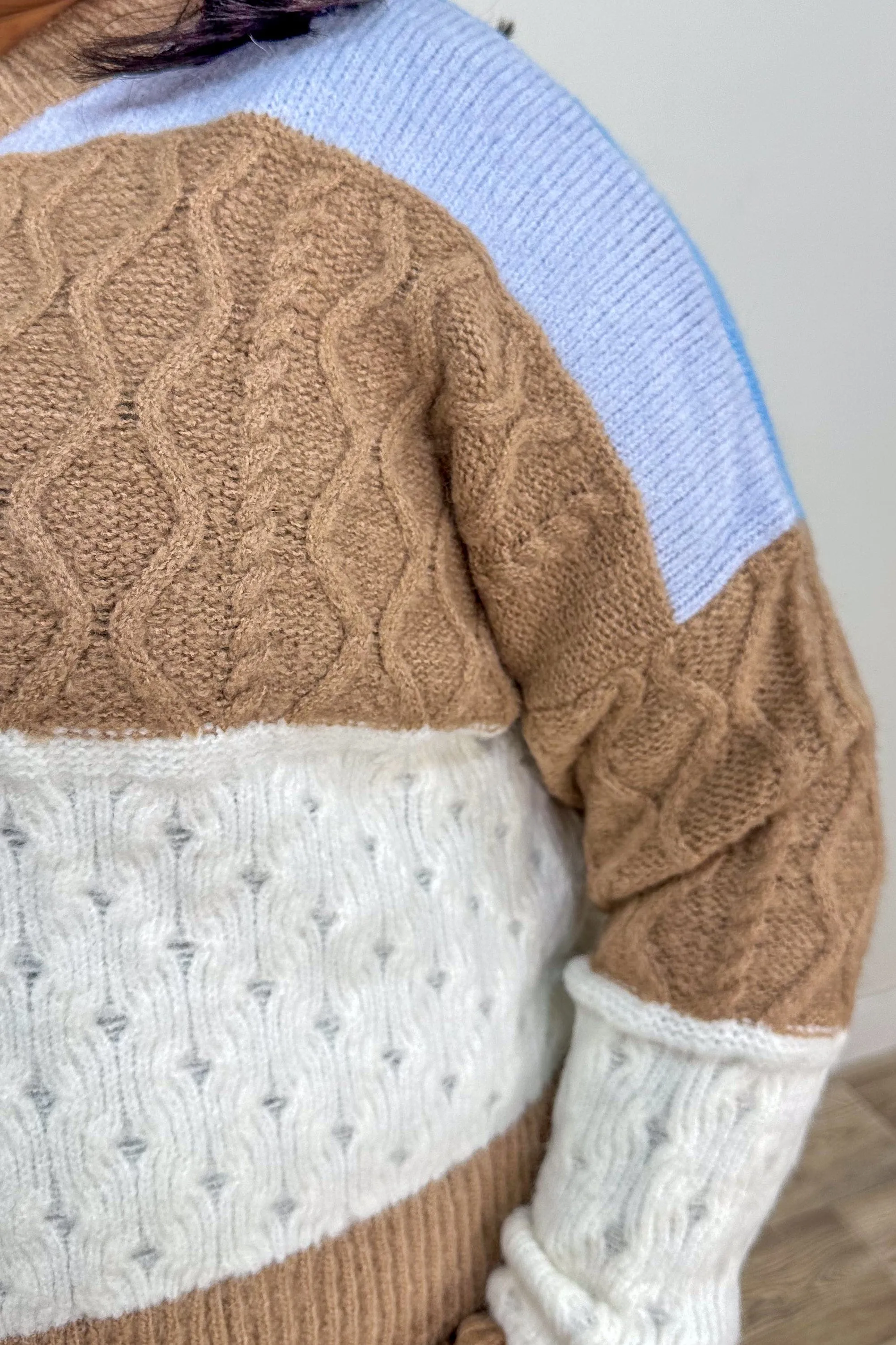 Blue & Mocha Colorblock Cardigan