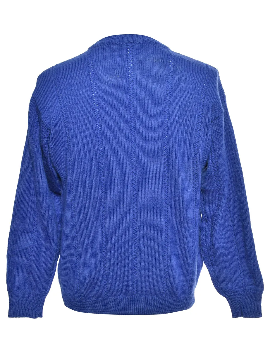 Blue Long Sleeved Jumper - M