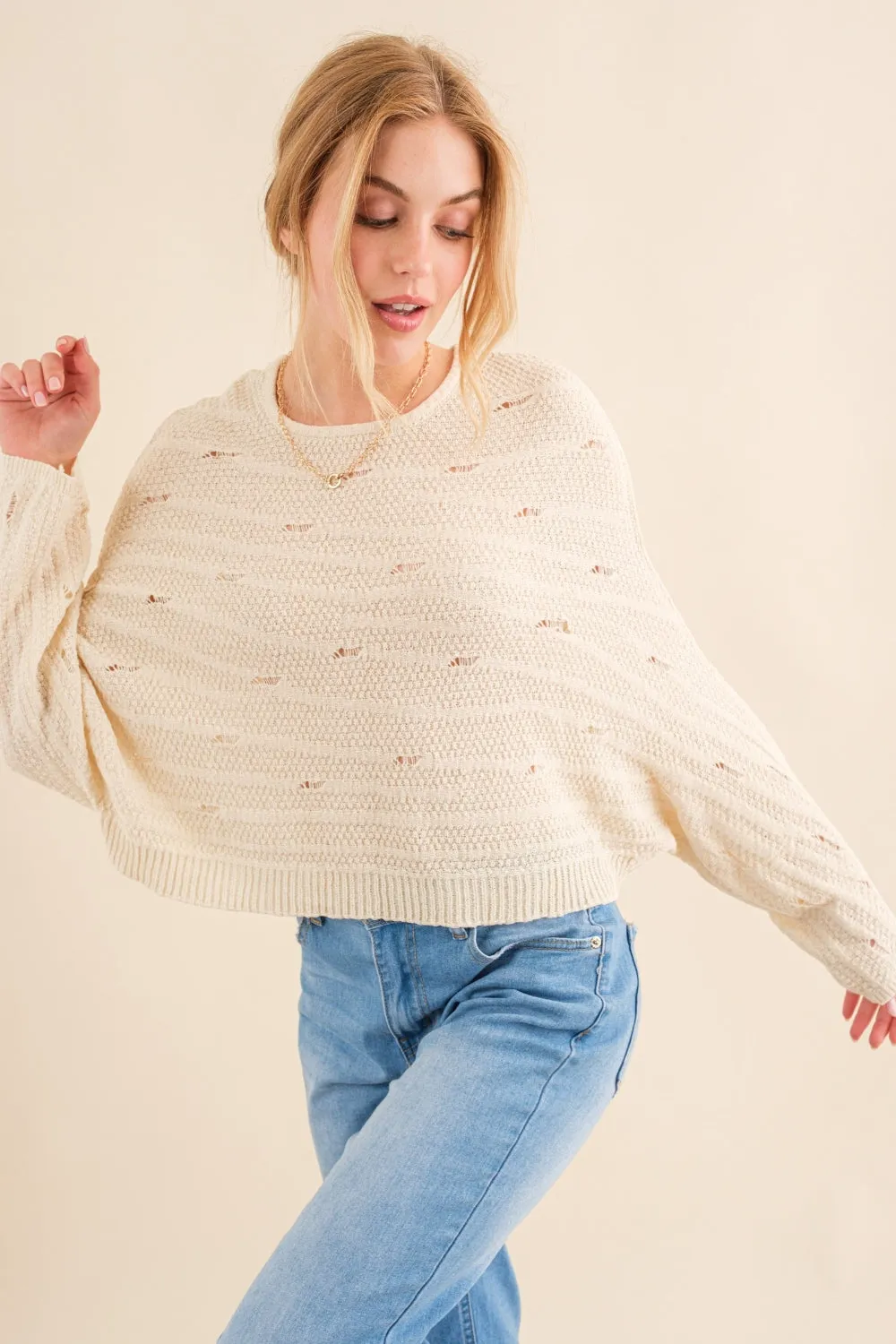 Blue Zone Planet |  And The Why Dolman Sleeves Sweater