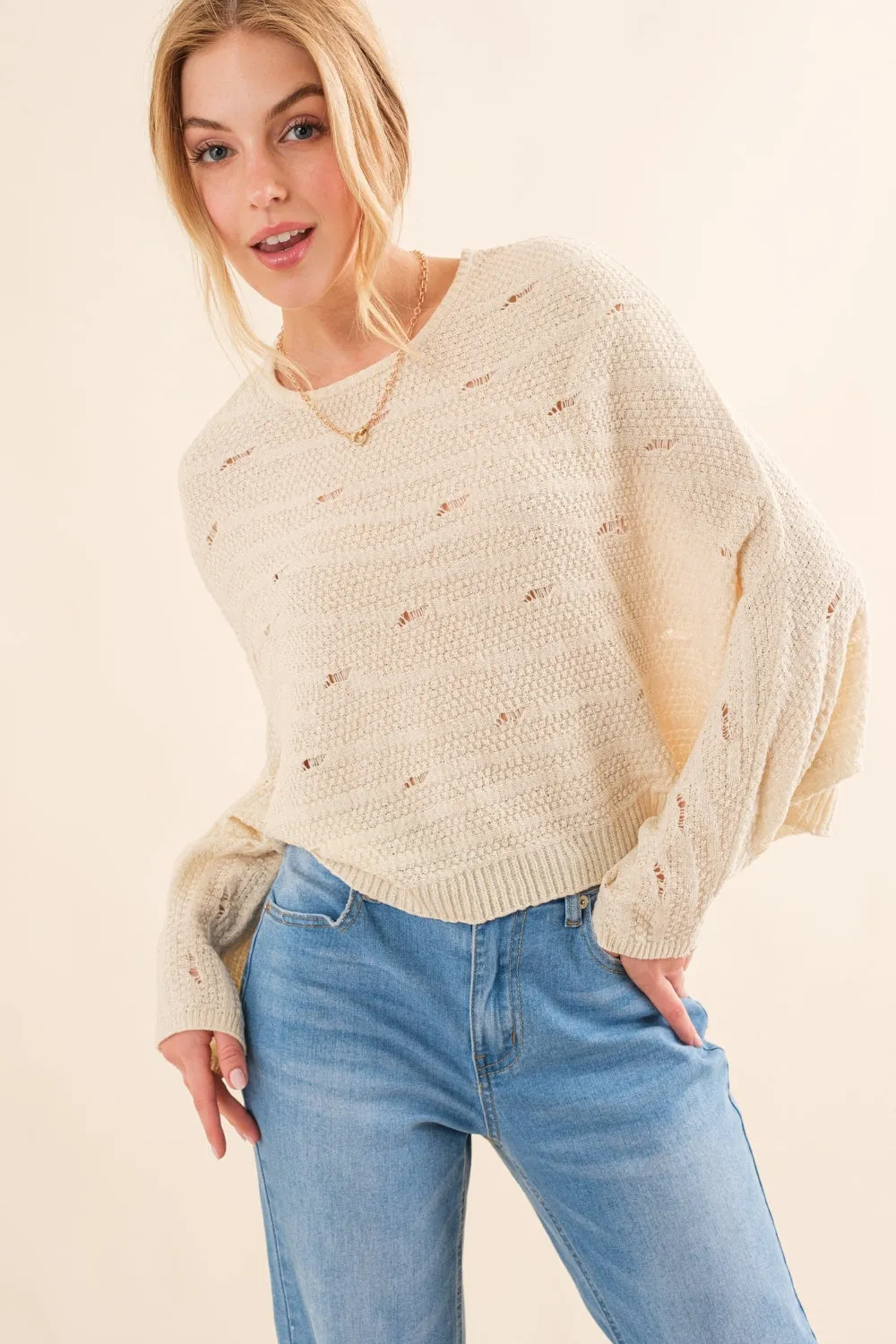 Blue Zone Planet |  And The Why Dolman Sleeves Sweater
