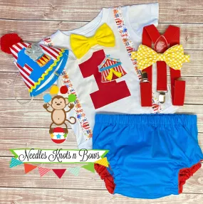 Boys 1st Birthday Outfit, Circus, Carnival Birthday, Cake Smash Outfit