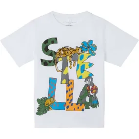 Boys White Cotton Logo T-Shirt