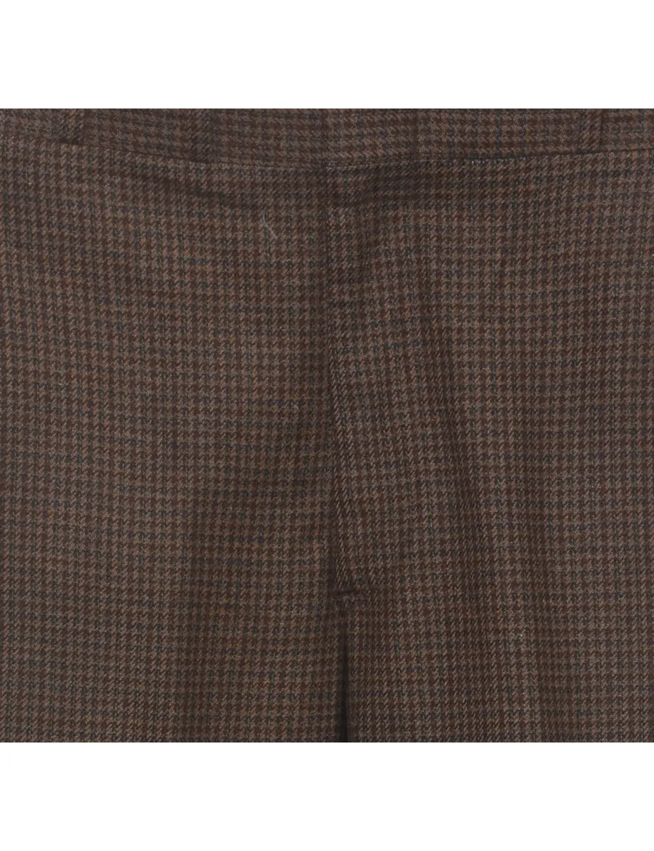 Brown Dogtooth Trousers - W30 L27