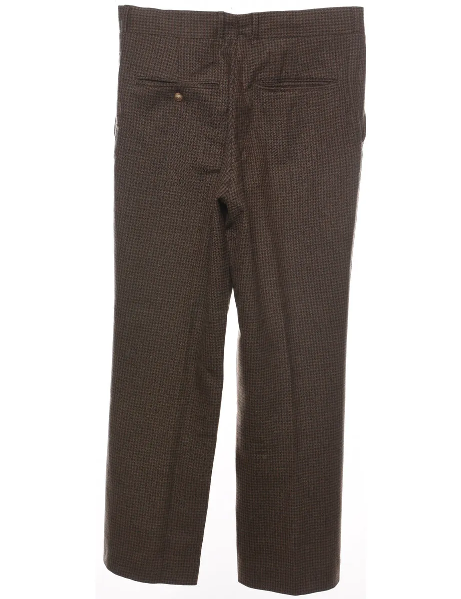 Brown Dogtooth Trousers - W30 L27