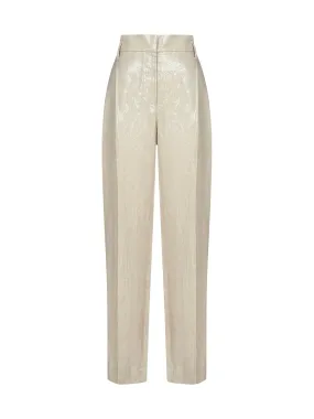 Brunello Cucinelli Coated High-Waist Pants