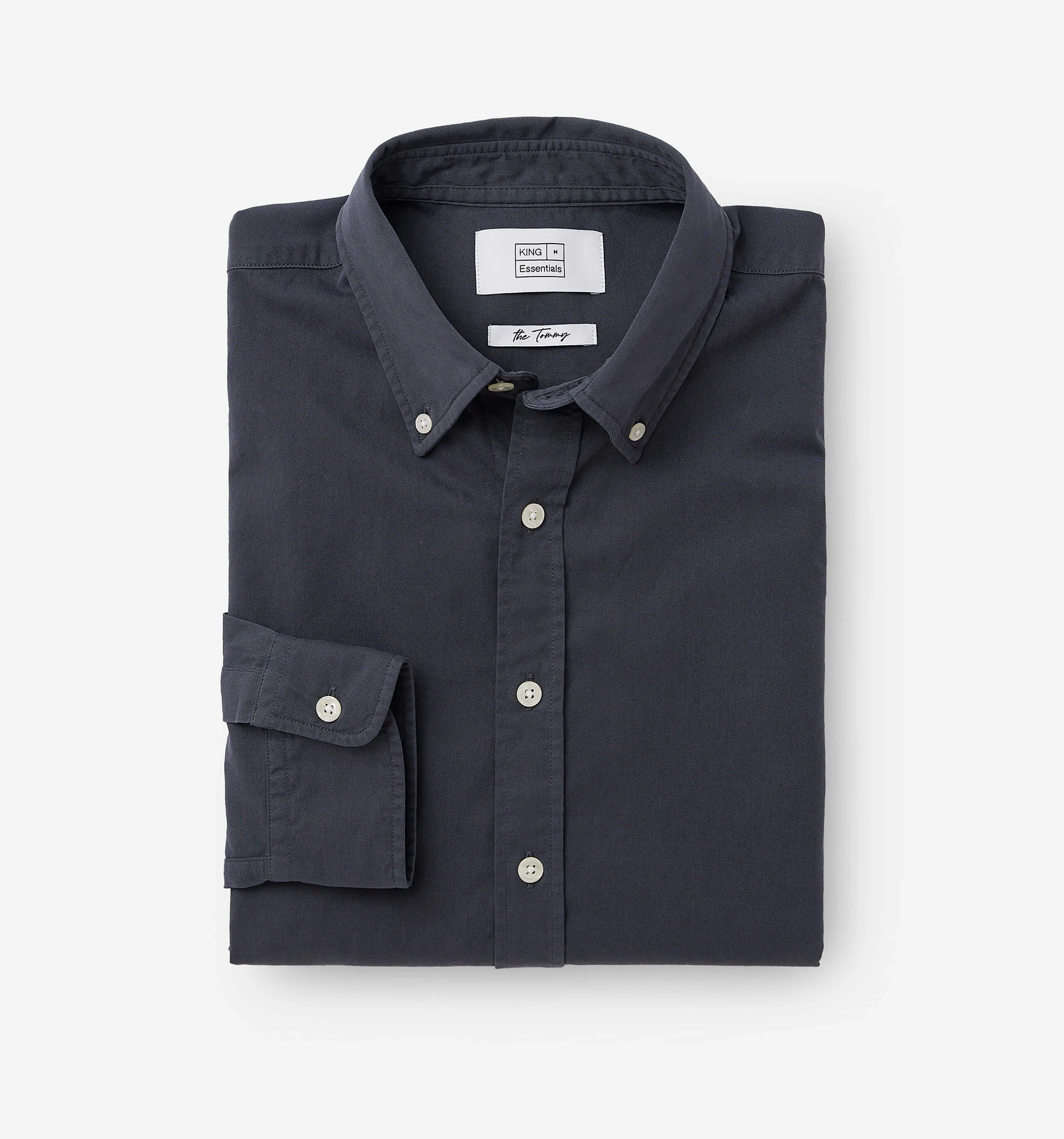 Button Down Garment Dyed Shirt Asphalt