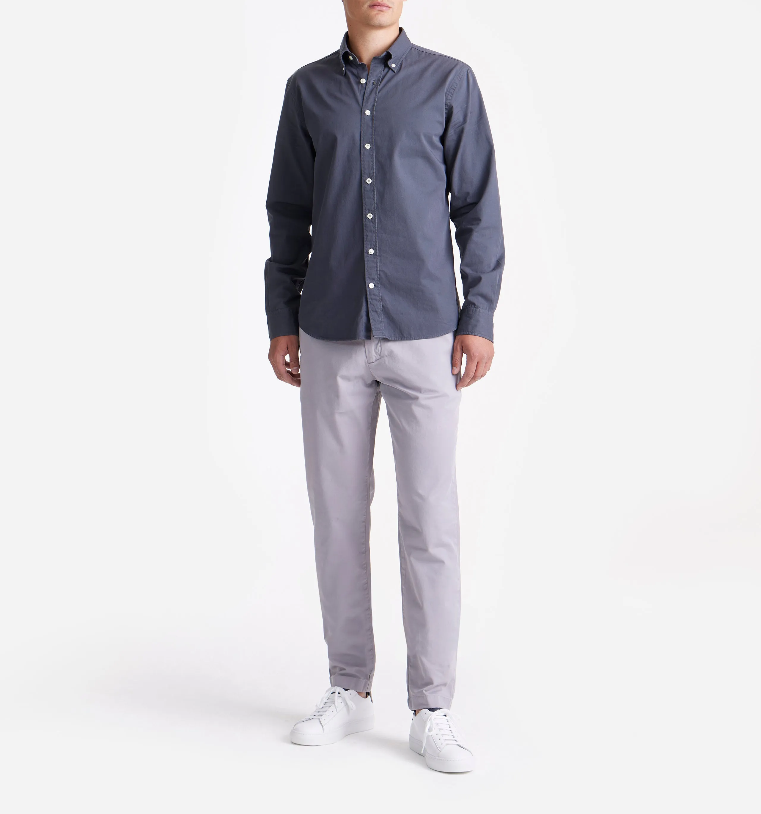 Button Down Garment Dyed Shirt Asphalt