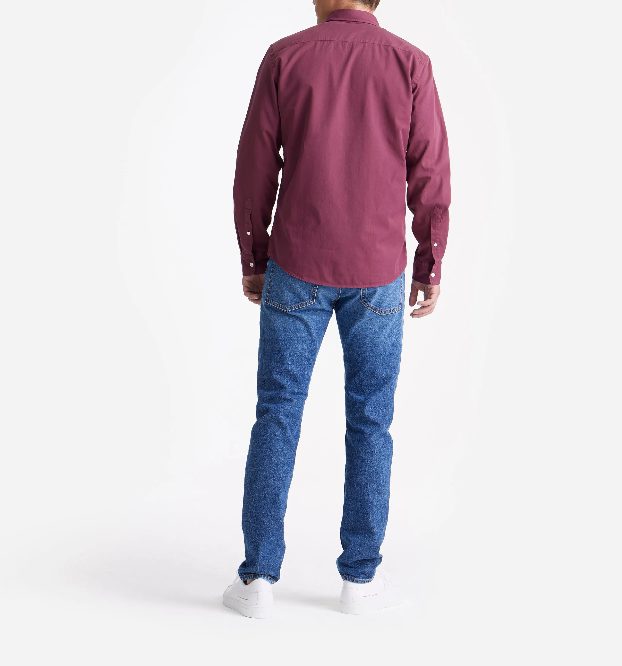 Button Down Garment Dyed Shirt Windsor Wine