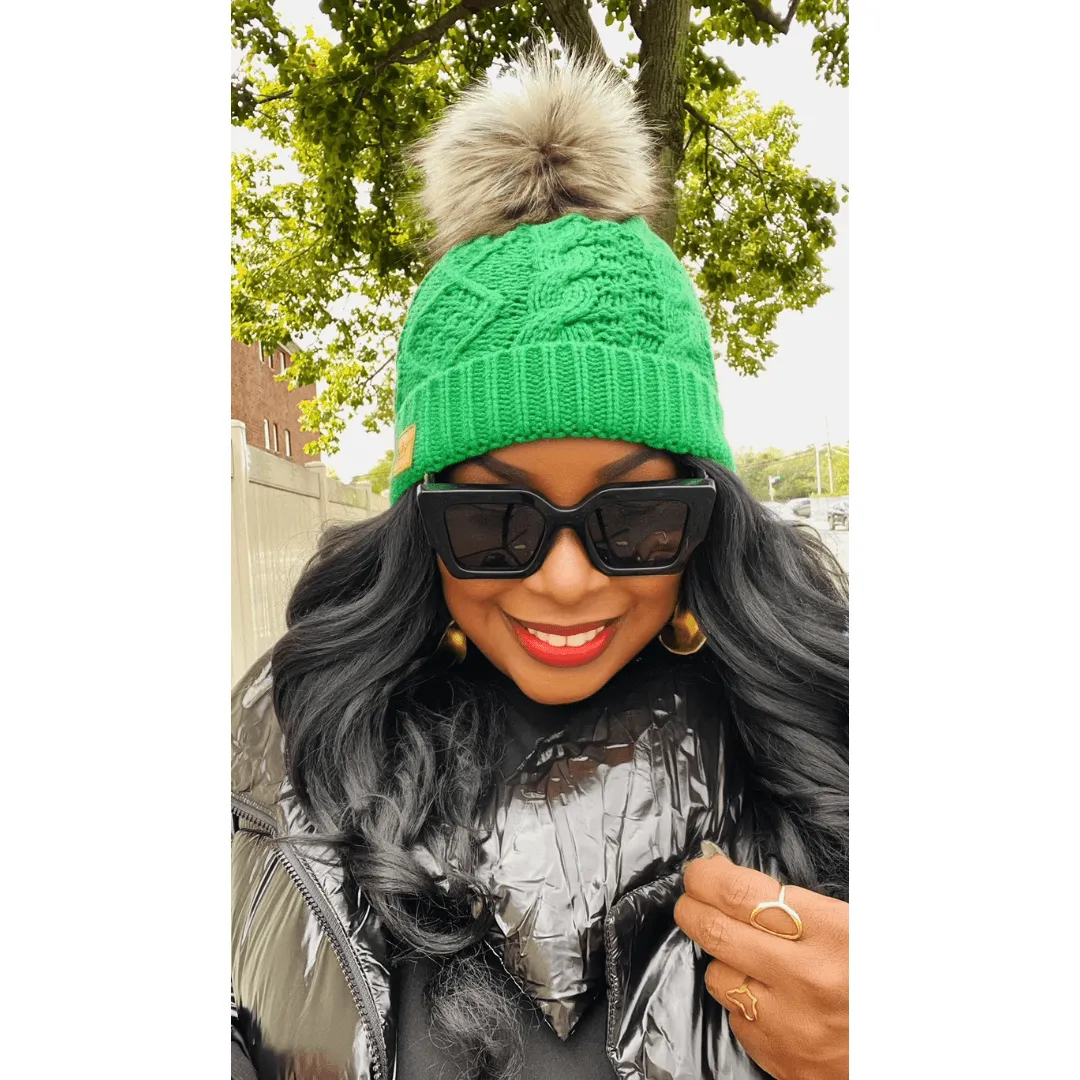 Cable Knit Pom Pom Hat- 3 Colors