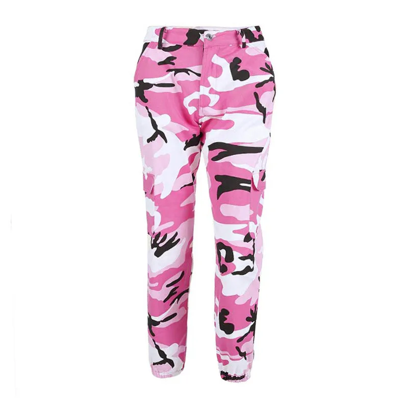 Camouflage High Waist Print Loose Zipper Harem Pants