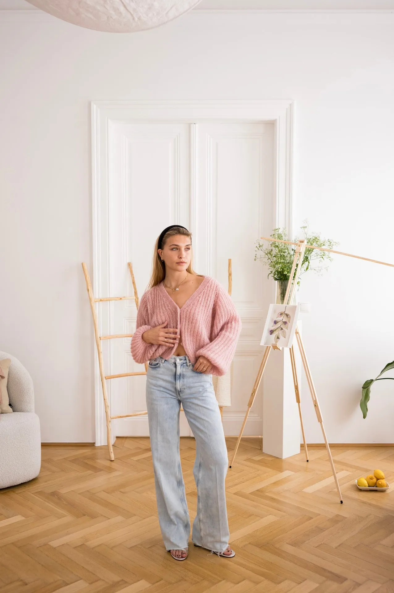 Cardigan Mia Mottled Dusty Rose