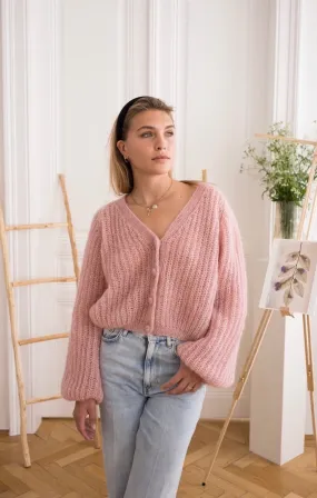 Cardigan Mia Mottled Dusty Rose