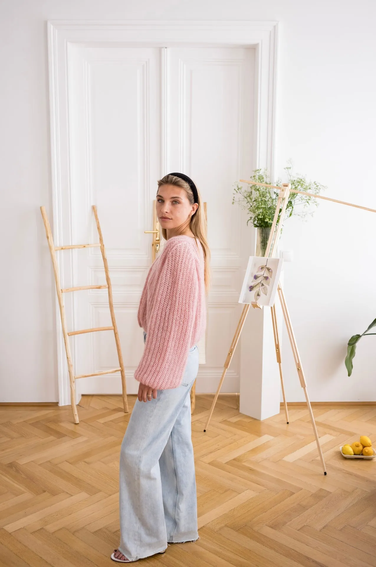 Cardigan Mia Mottled Dusty Rose