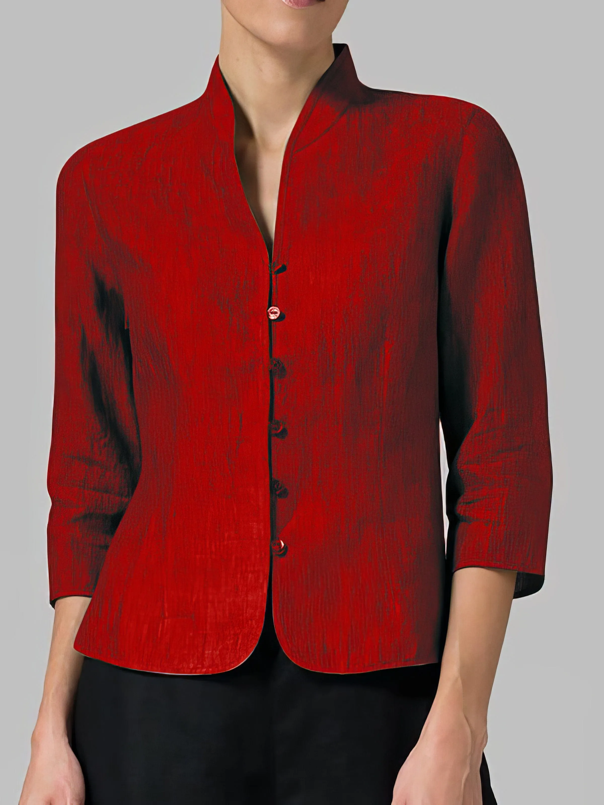 Casual Bi-Color Cotton Blend Button-Down Shirt