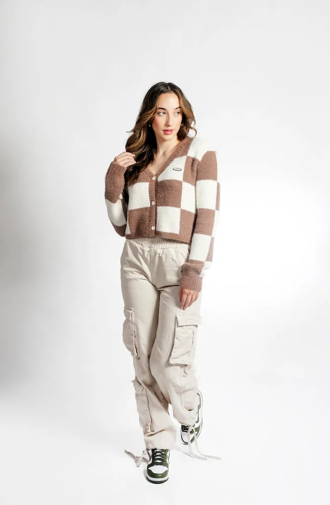 Checkmate Crop Cardigan