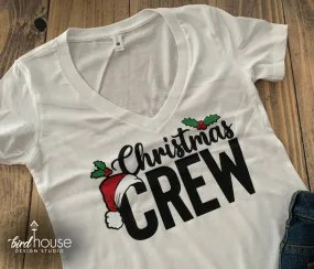Christmas Crew Shirt, Cute Christmas Matching Pajamas, Santa Hat
