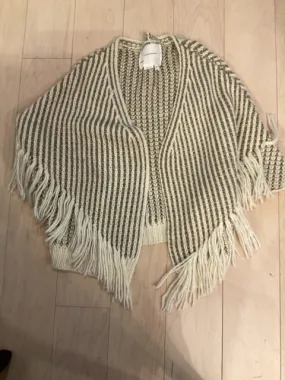 {{ClientCode}} GOLD SPARKLY ANTHROPOLOGIE FRINGE CARDIGAN, OS