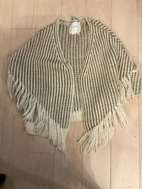 {{ClientCode}} GOLD SPARKLY ANTHROPOLOGIE FRINGE CARDIGAN, OS