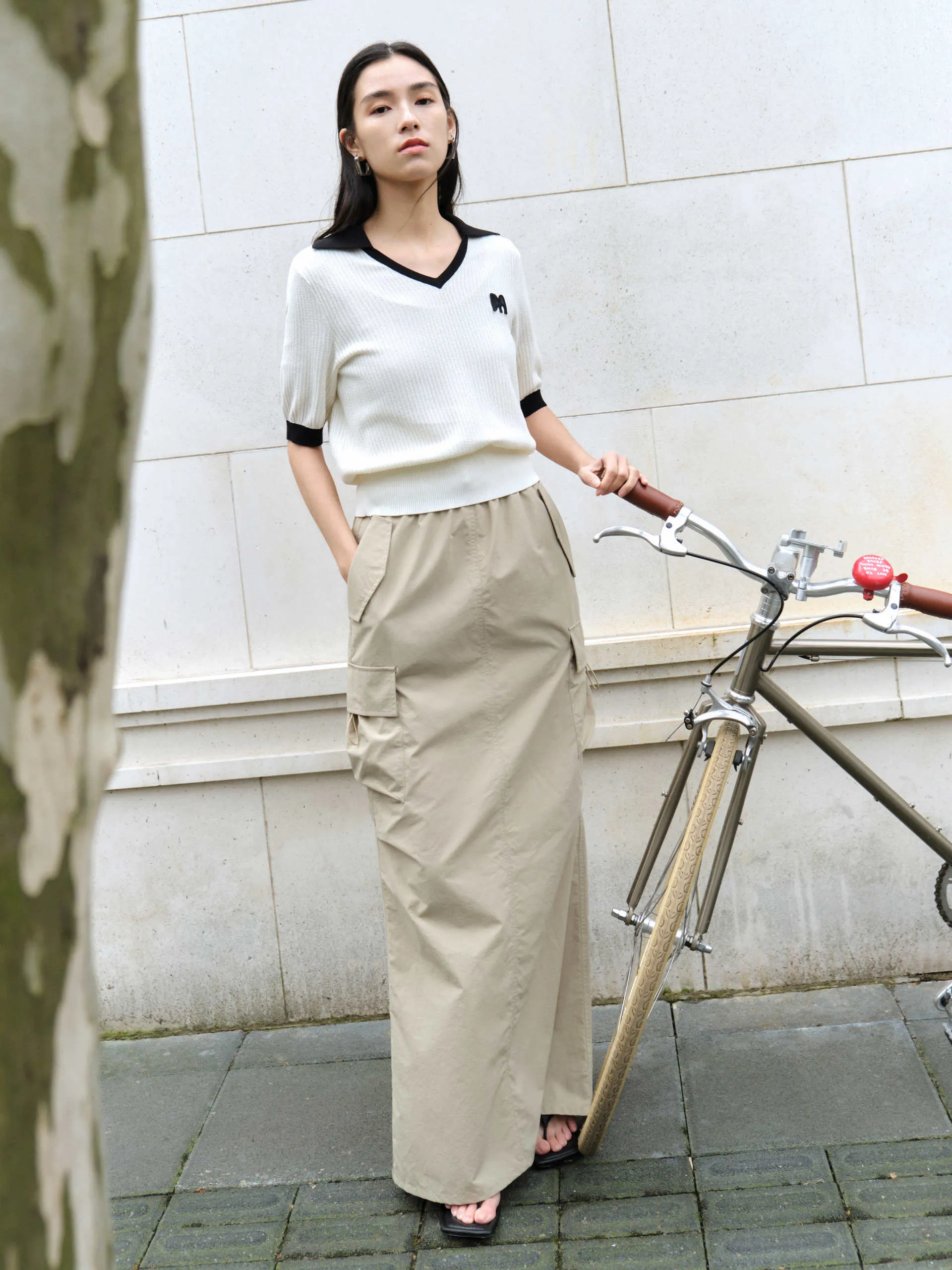 Contrasting Rib Knit Top