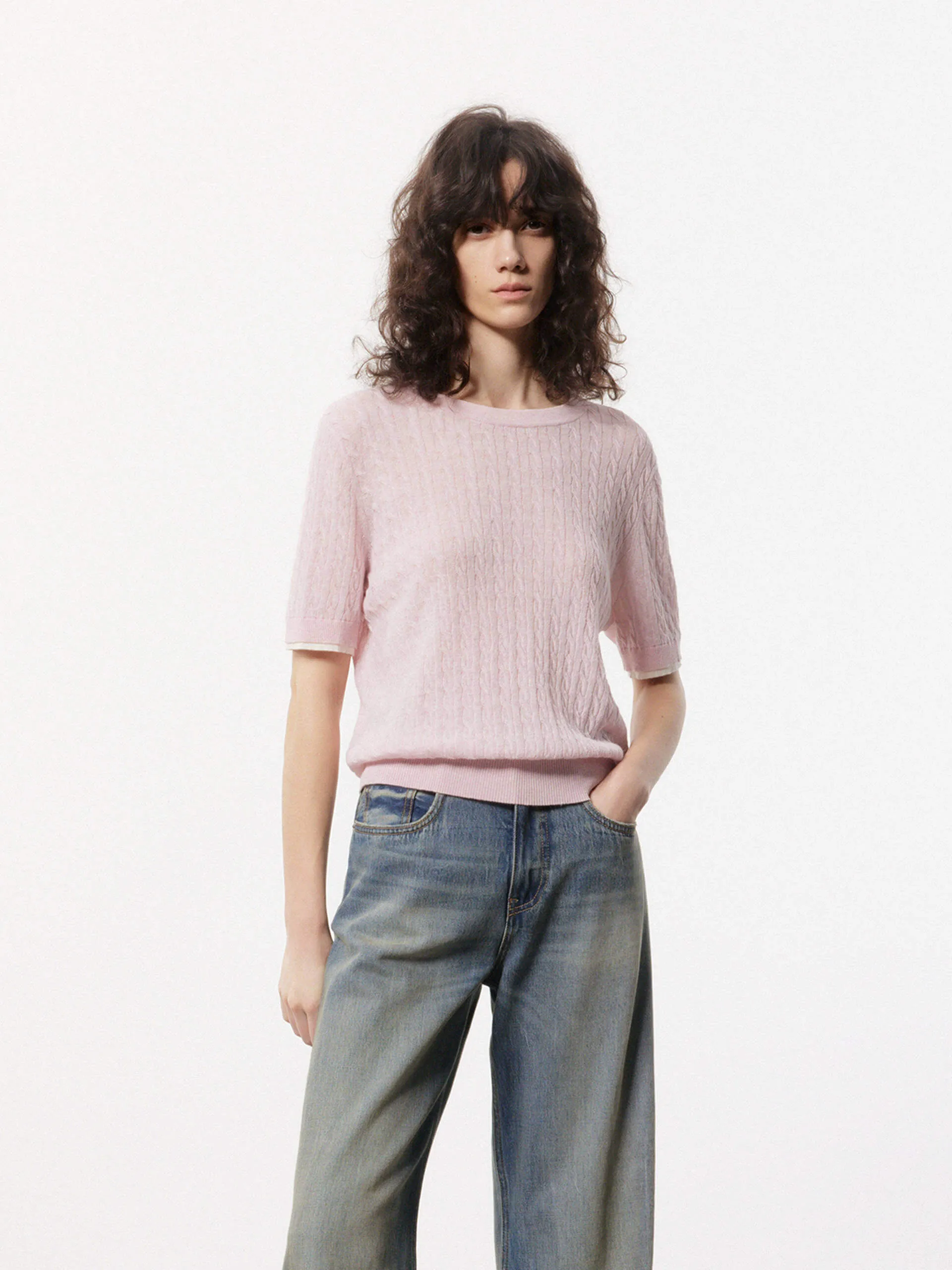 Cotton Linen Knit Top