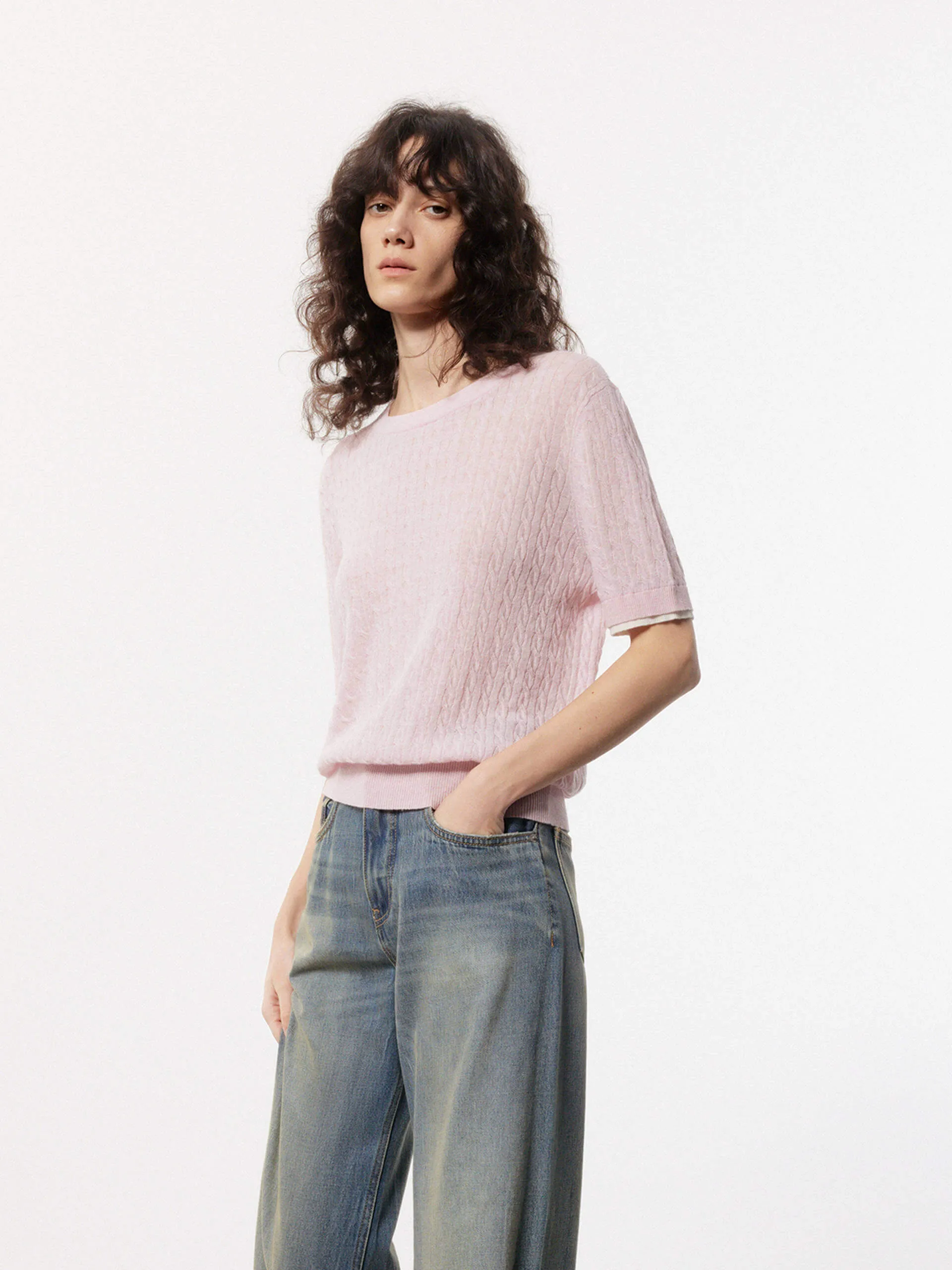 Cotton Linen Knit Top