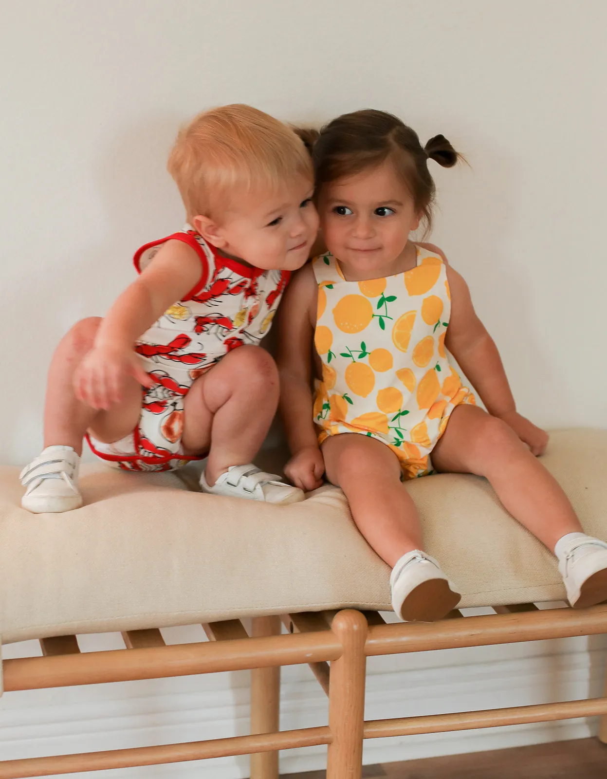 Crawfish Bamboo Henley Onesie with Snaps