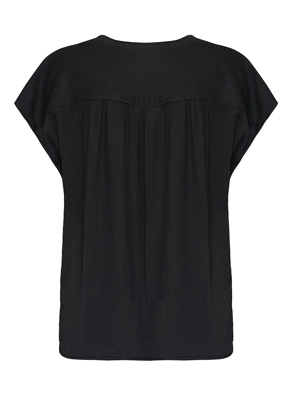 Crinkle Poly Henley Blouse