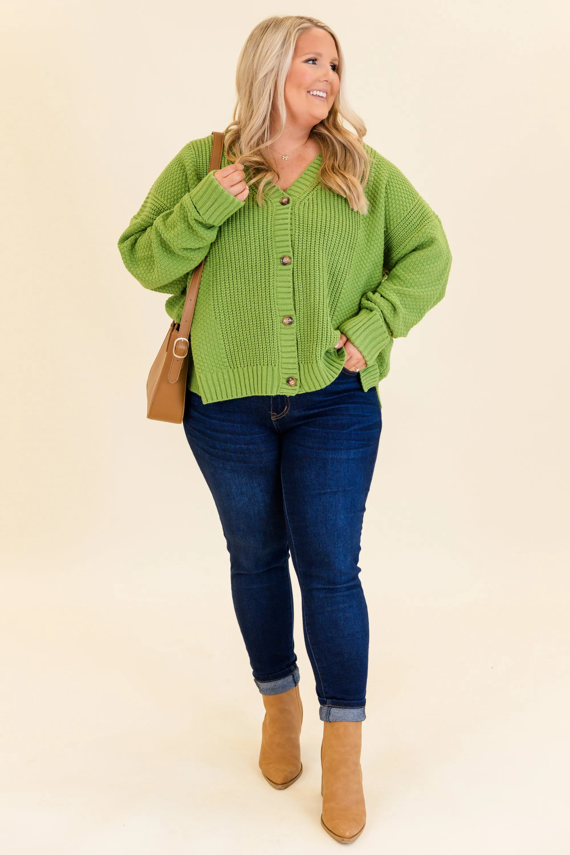 Crisp Evenings Cardigan, Lime