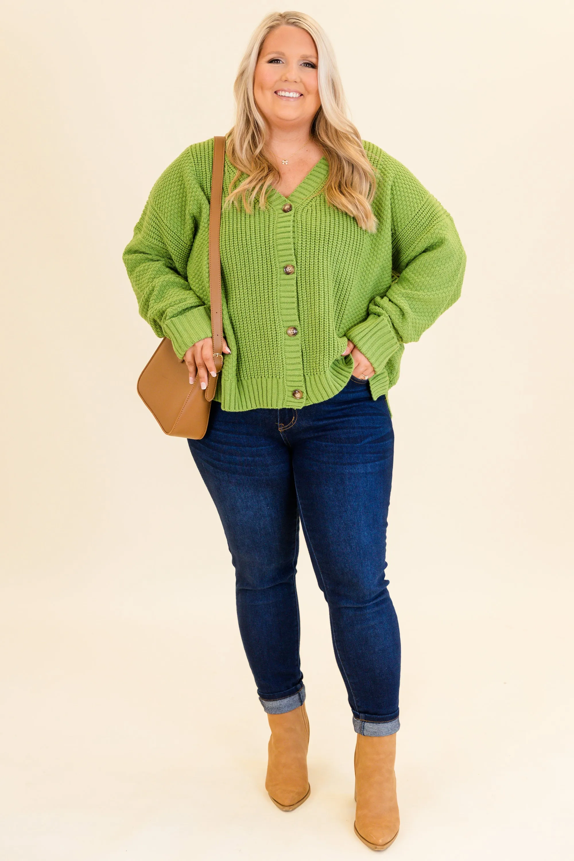 Crisp Evenings Cardigan, Lime