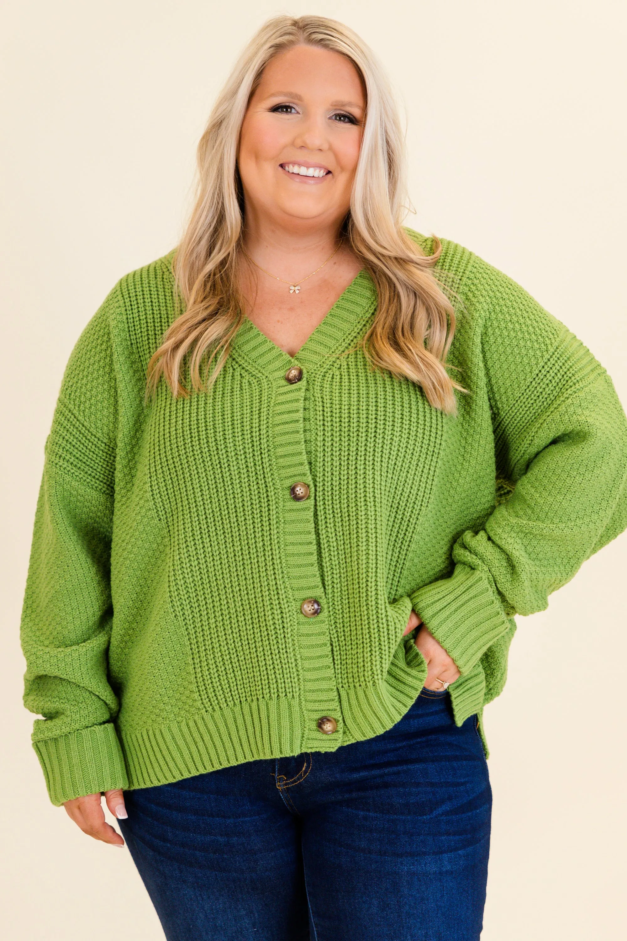 Crisp Evenings Cardigan, Lime