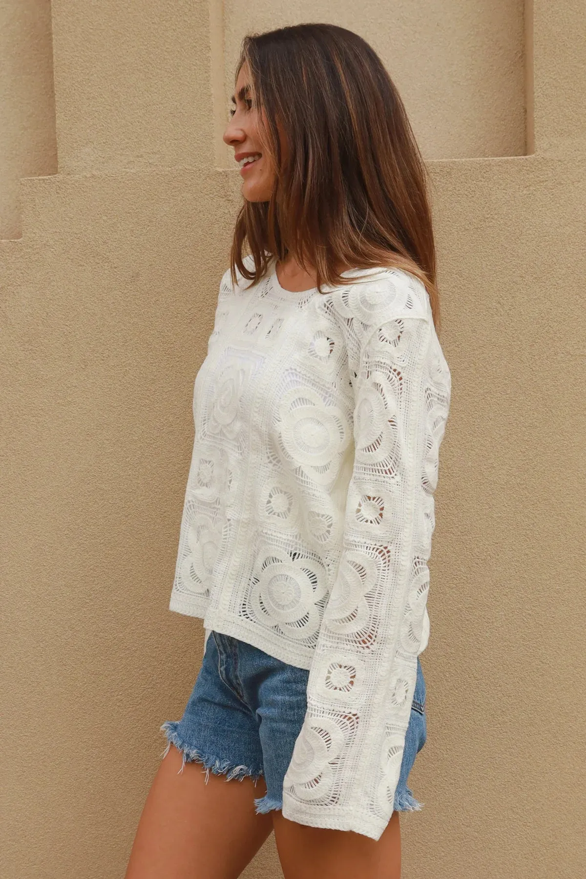 CROCHET LONG SLEEVE JUMPER