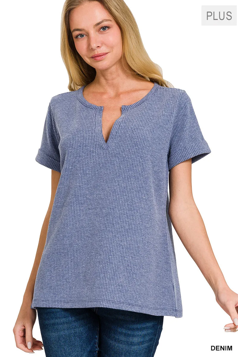 CURVY MELAGE BABY WAFFLE TOP