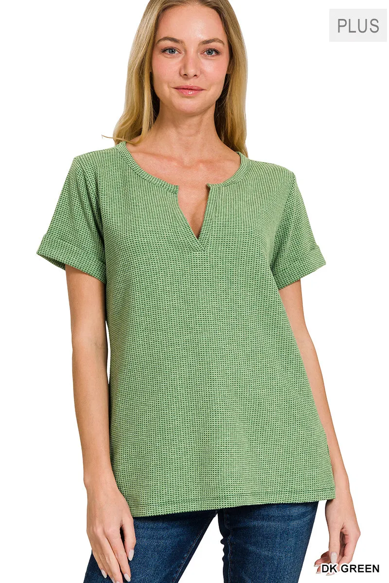 CURVY MELAGE BABY WAFFLE TOP