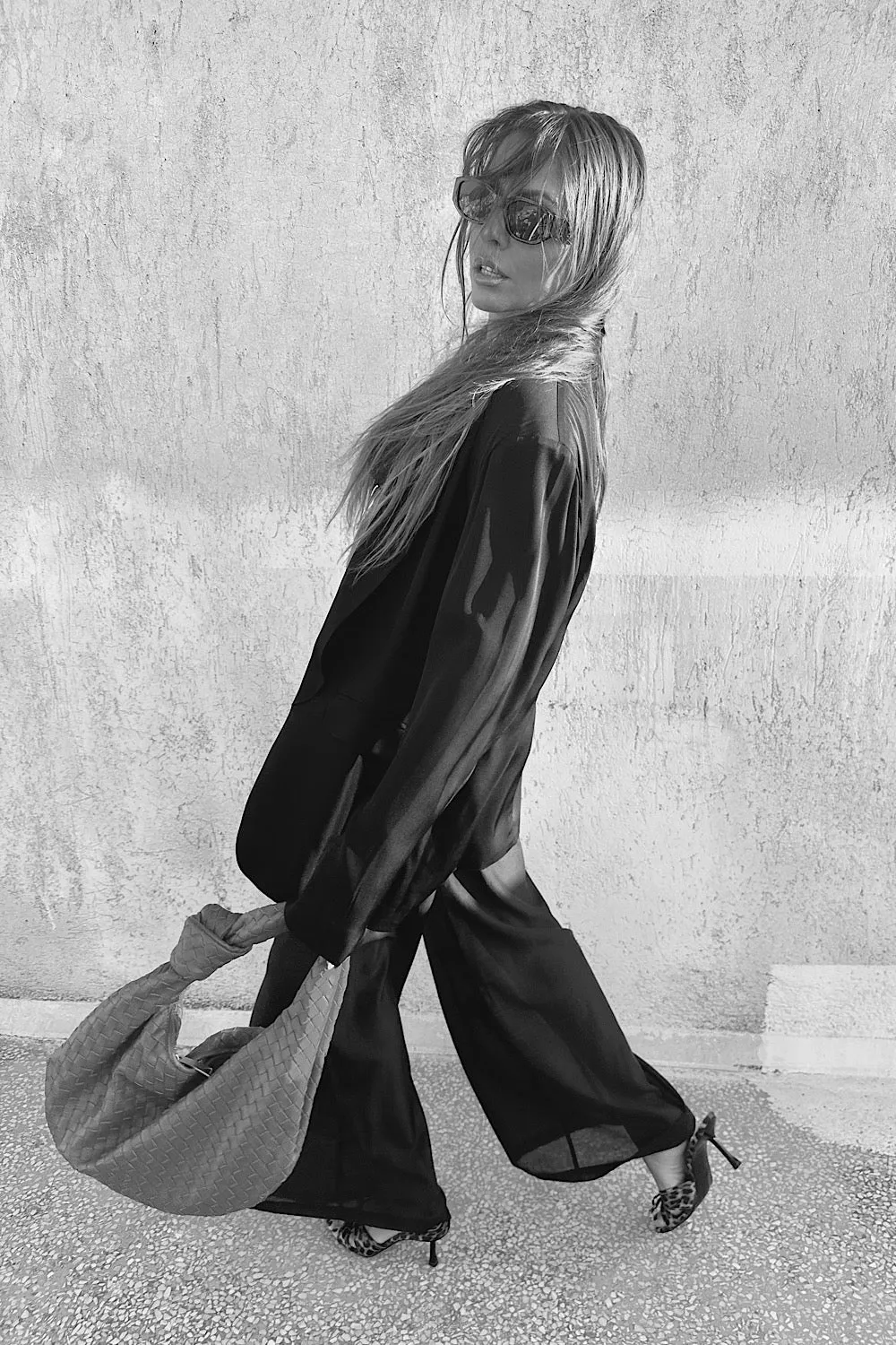 CUT OUT SILKY CHIFFON TROUSERS