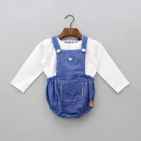 Cute Dungaree Style Bodysuit Set