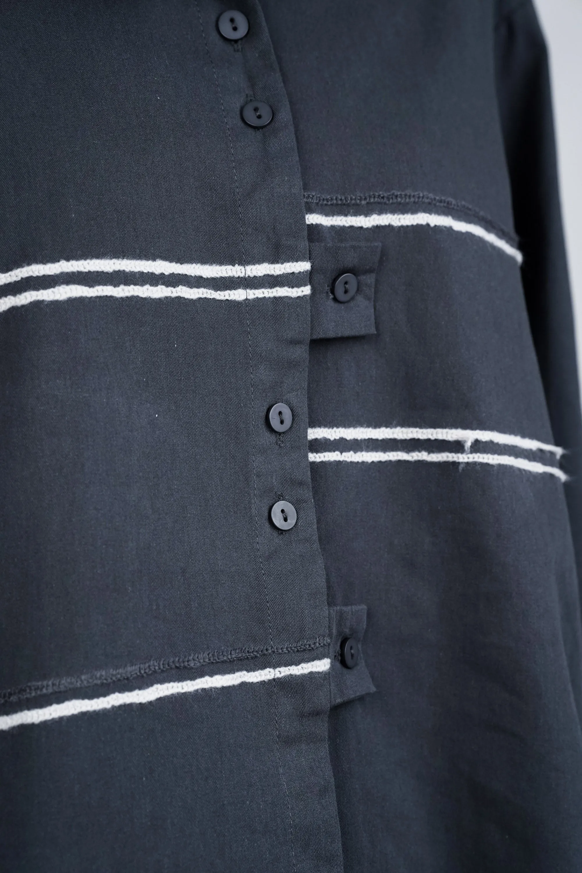 Dark Slate Shirt With Thread Embroidery