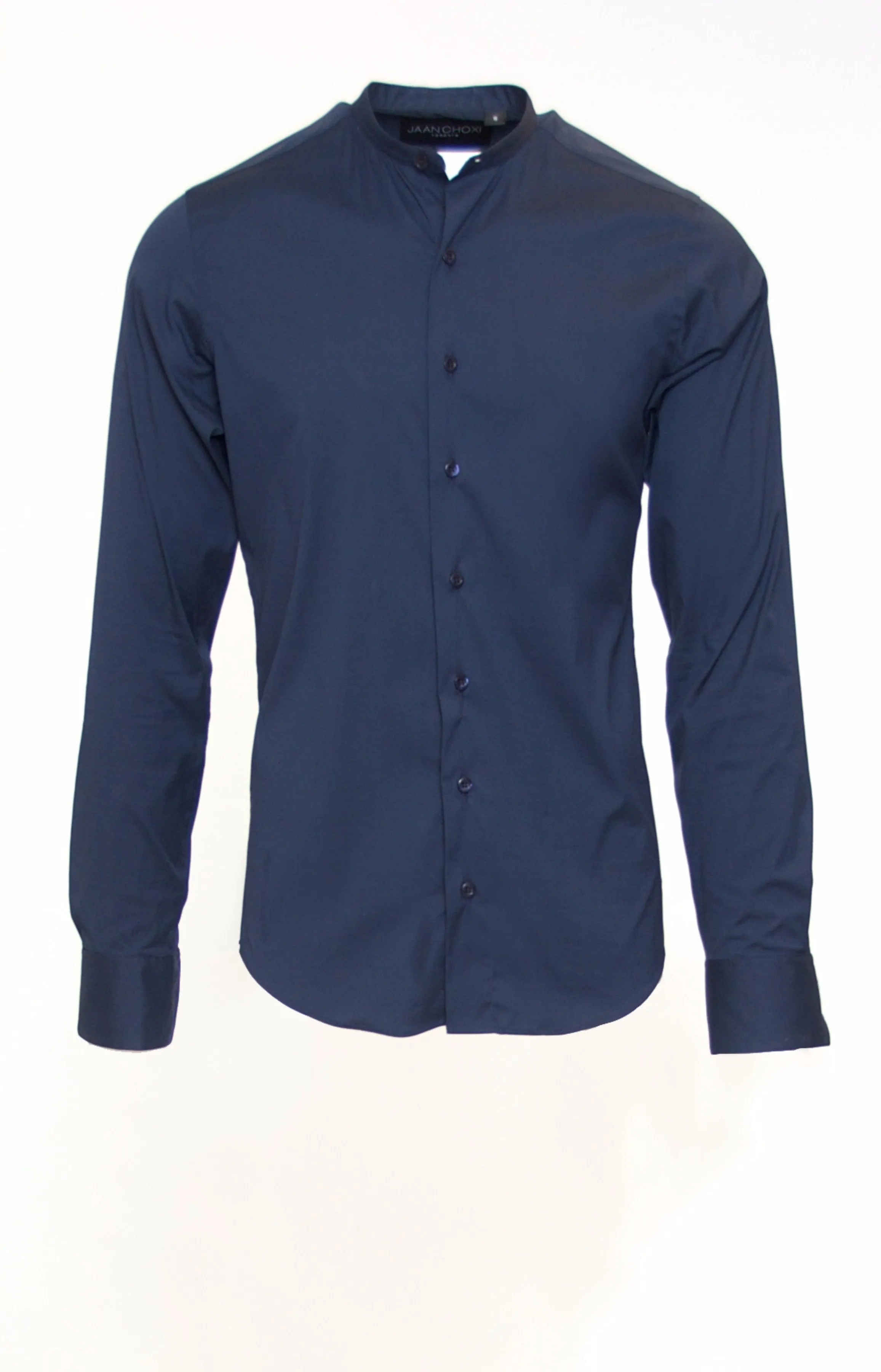 DEEP NAVY FITTED COTTON DRESS HENLEY
