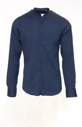 DEEP NAVY FITTED COTTON DRESS HENLEY