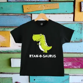 Dinosaur Family - Custom Name Dino Kid T-Shirt