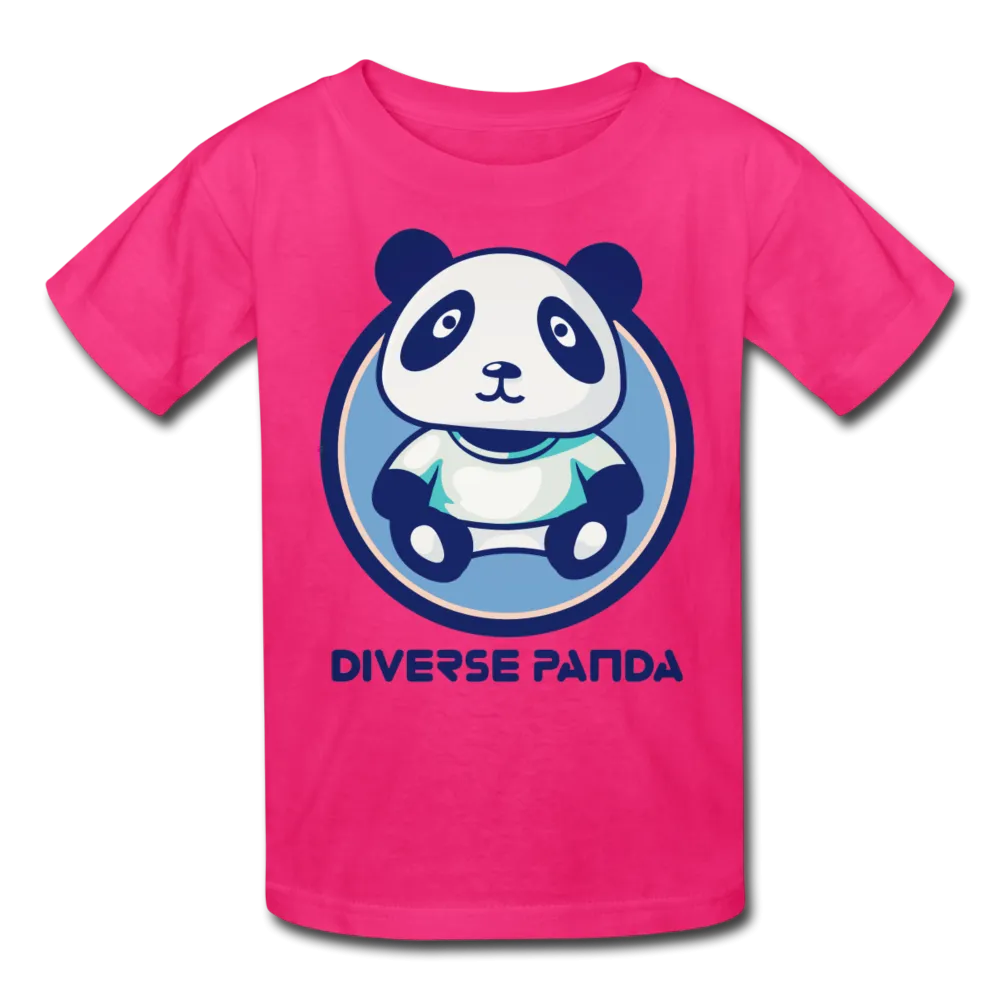 Diverse Panda Blue Lighter Themed Kids' T-Shirt