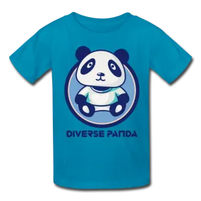Diverse Panda Blue Lighter Themed Kids' T-Shirt