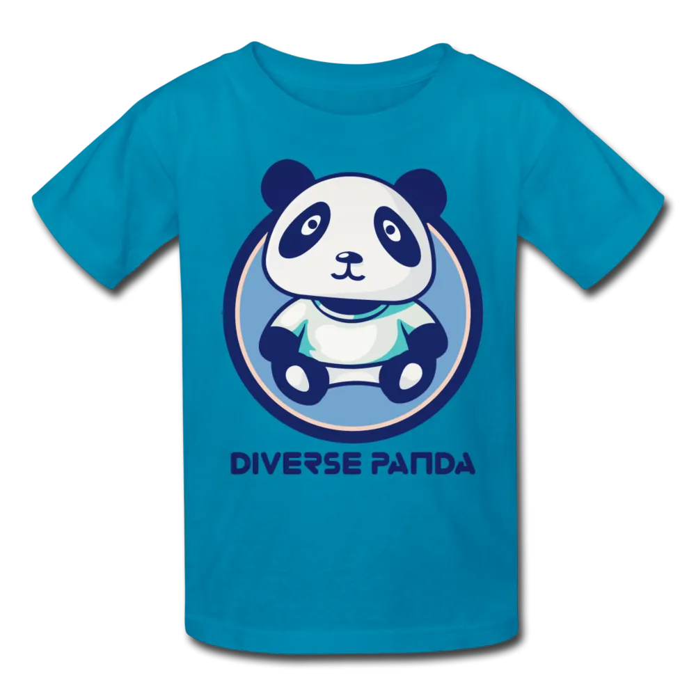 Diverse Panda Blue Lighter Themed Kids' T-Shirt