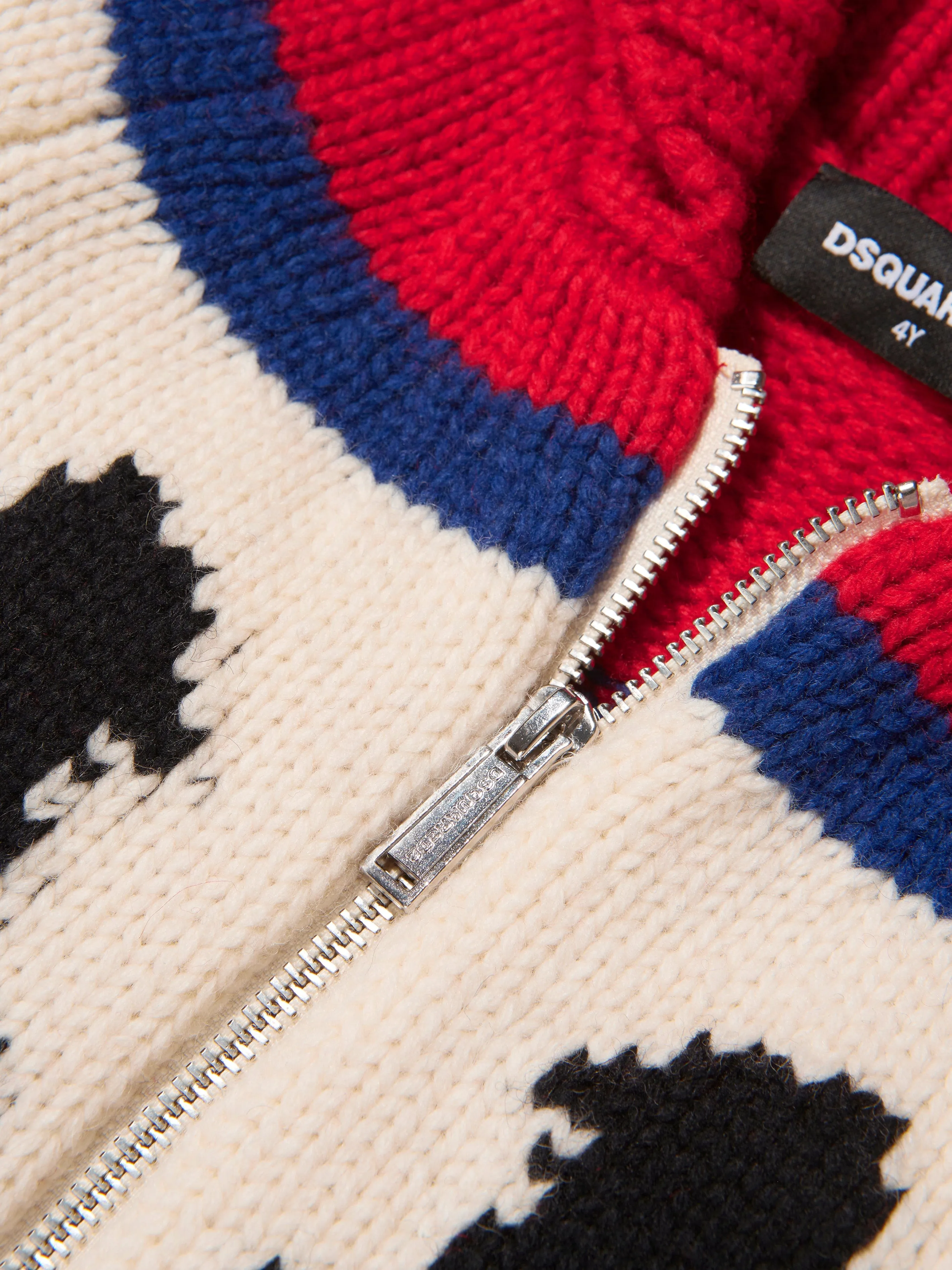 Dsquared2 Kids Wool Knitted Zip Up Jumper
