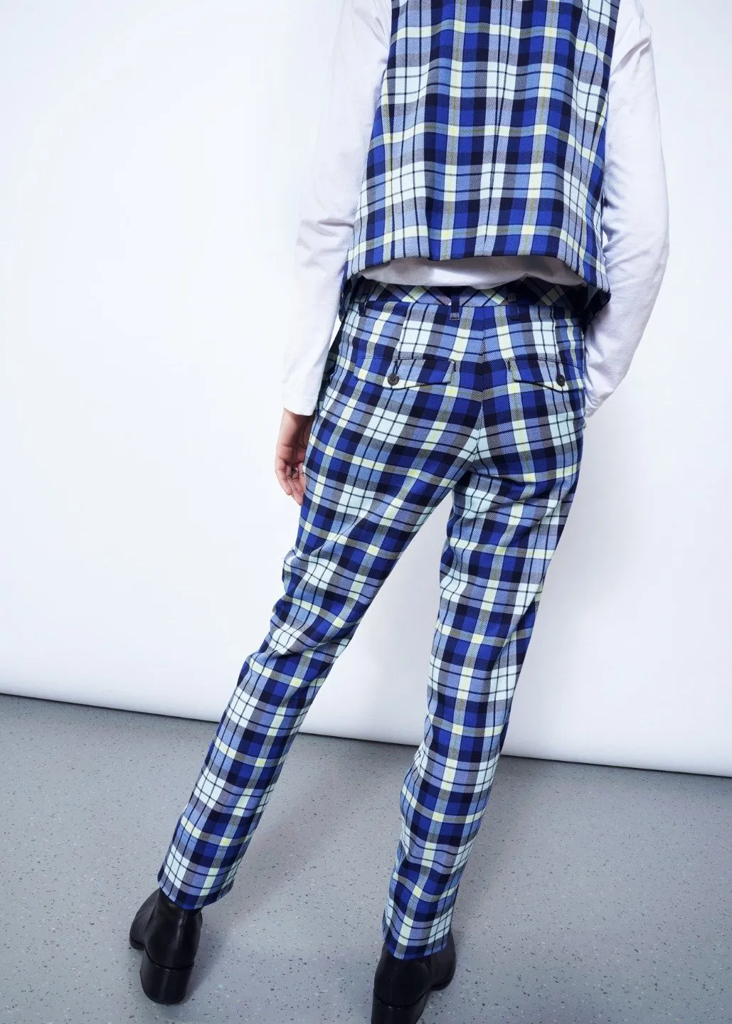 Empower Tartan Trouser in Navy Plaid