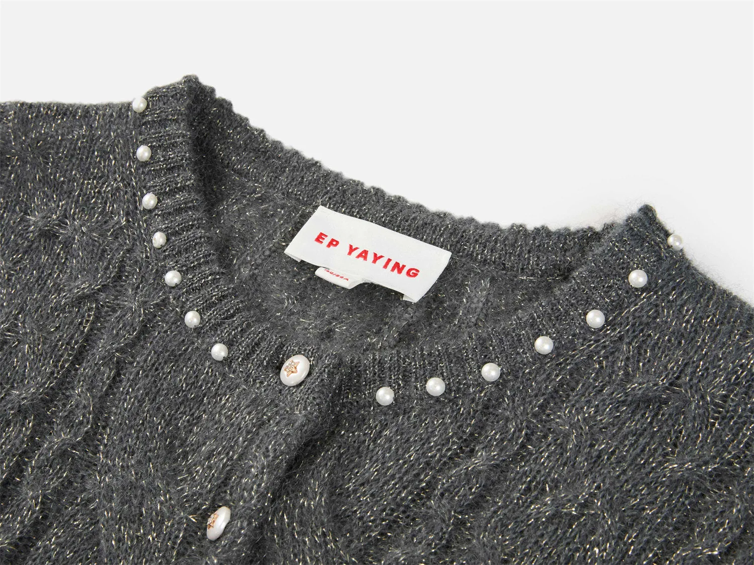 EP YAYING Mohair Knitted Cardigan